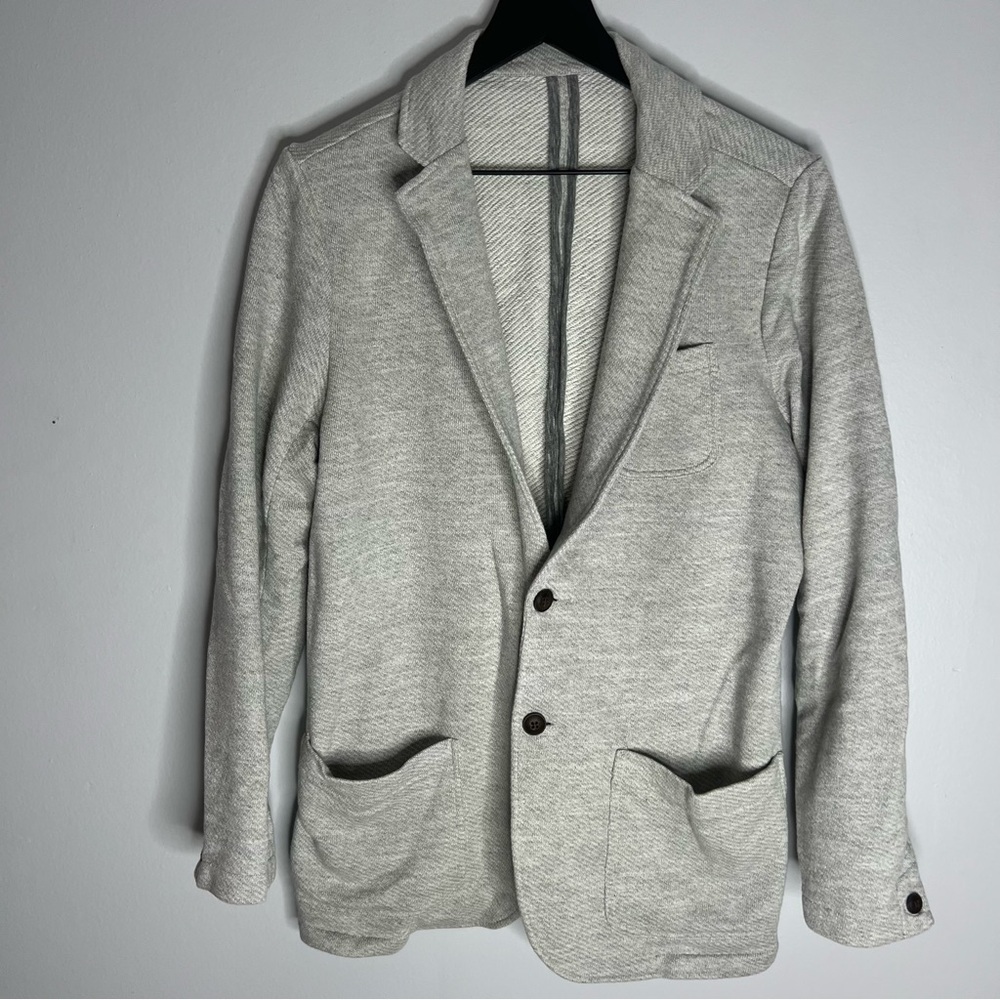 Faherty Inlet Knit Blazer Mens Medium Tall Heather Gray